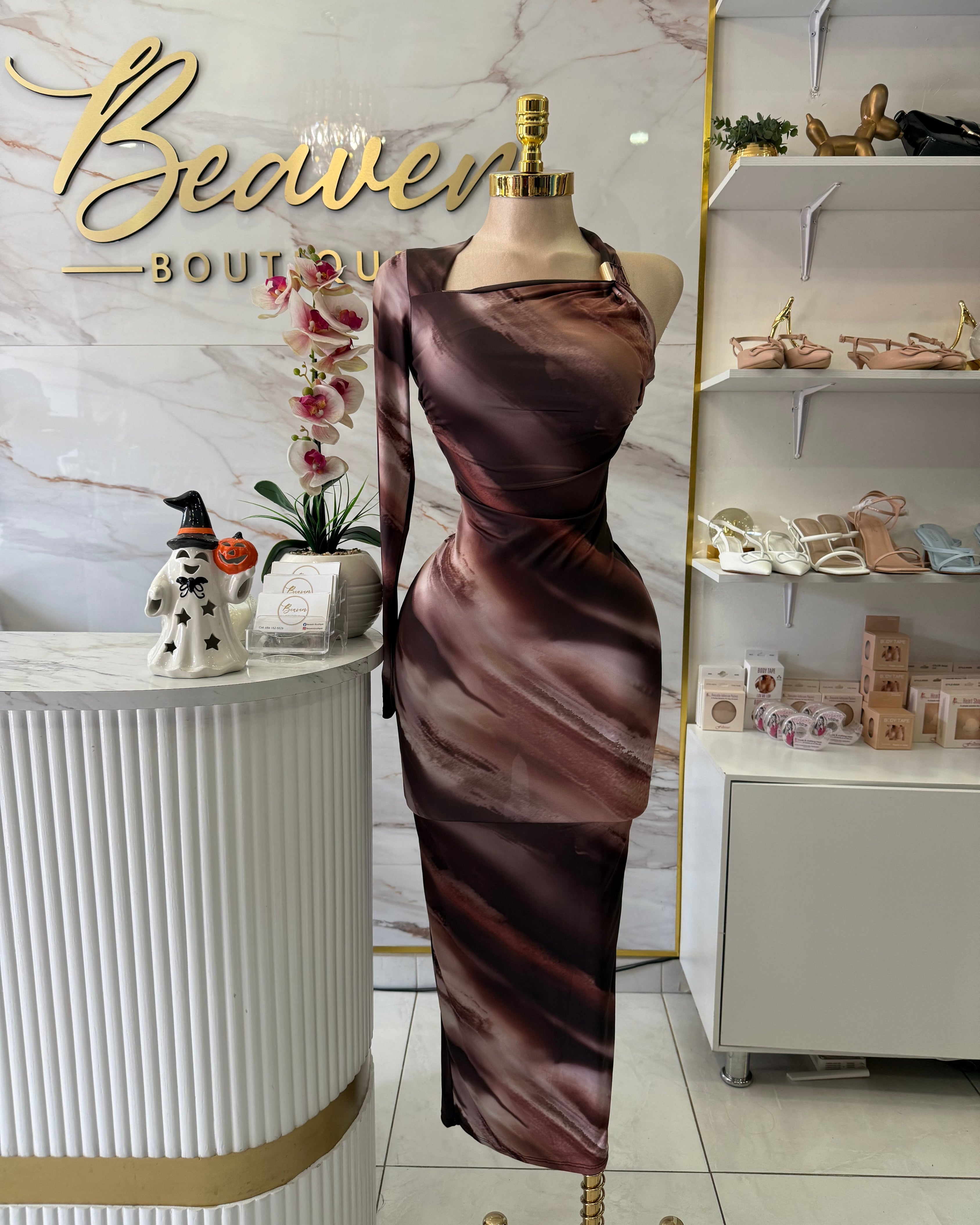 Vestido estampado mármol